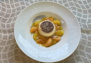 Lebkuchen-Panna Cotta mit Orangen-Fruchtragout