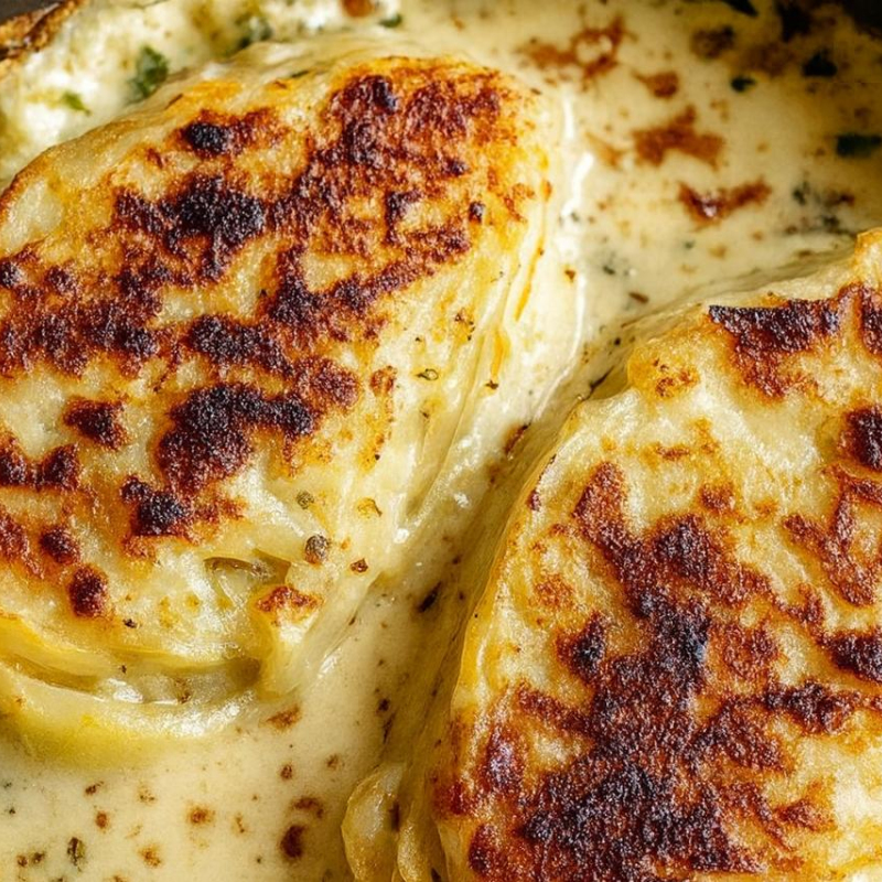 Weißkraut m. Nusskruste u. Pellkartoffeln